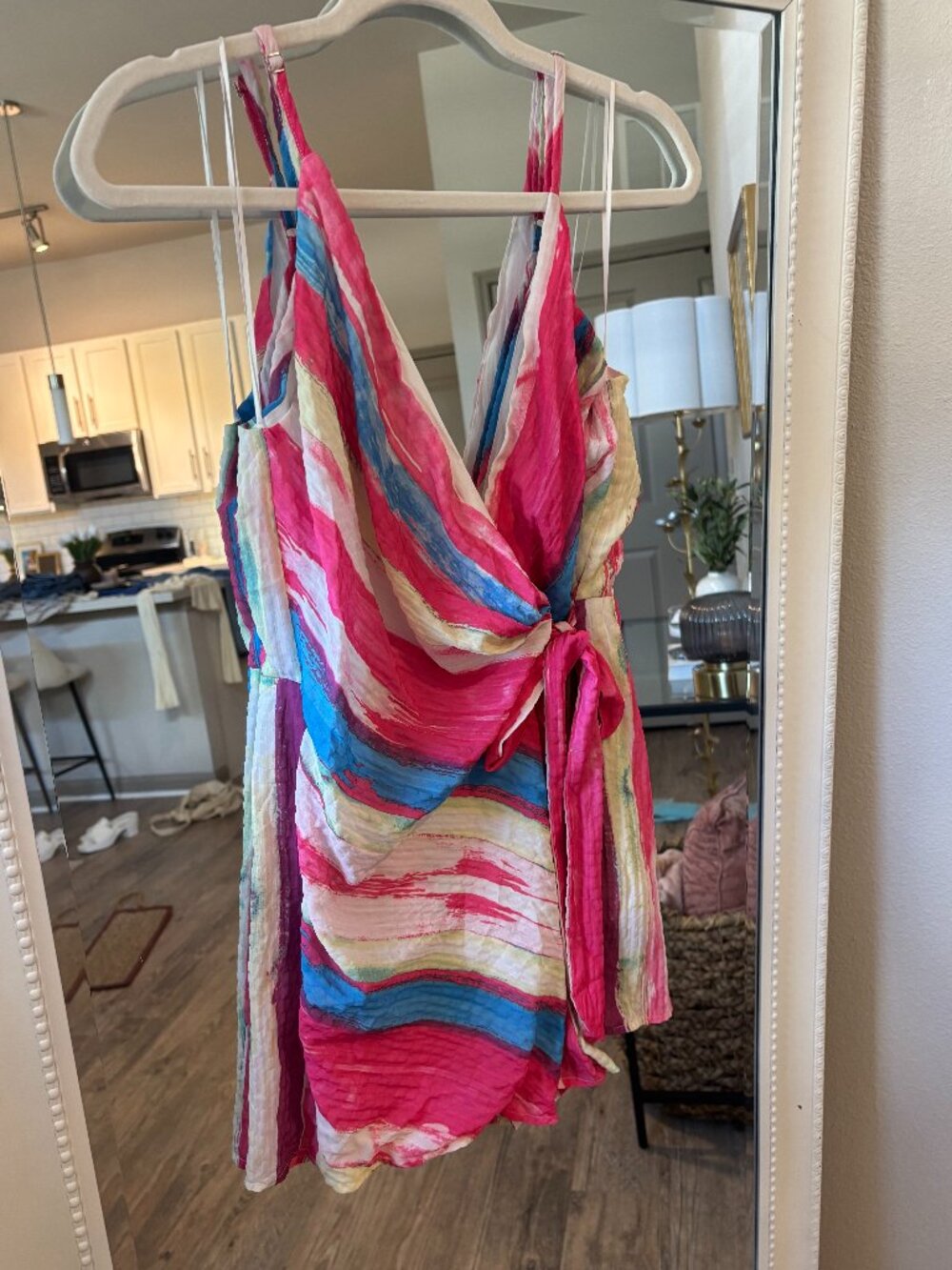 Spaghetti strap short romper medium